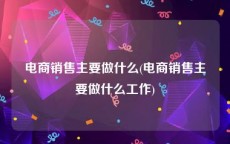 电商销售主要做什么(电商销售主要做什么工作)