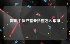 深圳个体户营业执照怎么年审