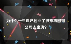 为什么一旦自己创业了很难再回到公司去坐班？