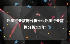 外卖行业数据分析2022(外卖行业数据分析2022年)