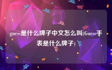 guess是什么牌子中文怎么叫(Guess手表是什么牌子)