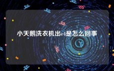 小天鹅洗衣机出e4是怎么回事