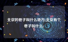 北京的巷子叫什么地方(北京有个巷子叫什么)