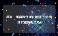 微商一手货源代理在哪进货(微商批发进货的技巧)