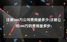 注册1000万公司费用是多少(注册公司1000万的费用是多少)