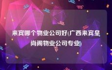 来宾哪个物业公司好(广西来宾皇尚阁物业公司专业)