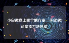 小白微商上哪个地方拿一手货(微商拿货方法总结)