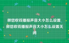 微信收钱播报声音大小怎么设置 微信收钱播报声音大小怎么设置关闭