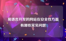 易语言开发的网站在安全性方面有哪些常见问题