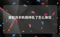 波轮洗衣机程序乱了怎么复位