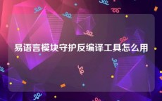 易语言模块守护反编译工具怎么用