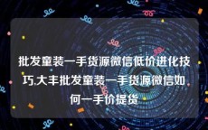 批发童装一手货源微信低价进化技巧,大丰批发童装一手货源微信如何一手价提货