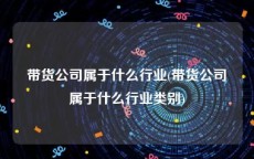 带货公司属于什么行业(带货公司属于什么行业类别)