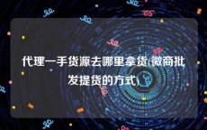 代理一手货源去哪里拿货(微商批发提货的方式)