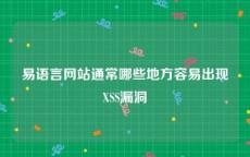 易语言网站通常哪些地方容易出现XSS漏洞