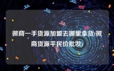 微商一手货源加盟去哪里拿货(微商货源平民价批发)