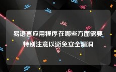 易语言应用程序在哪些方面需要特别注意以避免安全漏洞