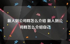 新人到公司群怎么介绍 新人到公司群怎么介绍自己