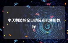 小天鹅波轮全自动洗衣机使用教程