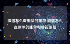 微信怎么查删除的账单 微信怎么查删除的账单和零钱明细