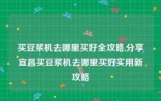 买豆浆机去哪里买好全攻略,分享宜昌买豆浆机去哪里买好实用新攻略