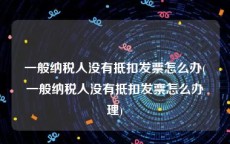 一般纳税人没有抵扣发票怎么办(一般纳税人没有抵扣发票怎么办理)