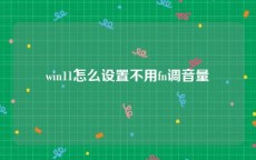 win11怎么设置不用fn调音量