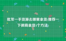 批发一手货源去哪里拿货(推荐一下微商拿货4个方法)