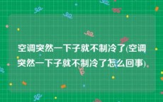 空调突然一下子就不制冷了(空调突然一下子就不制冷了怎么回事)