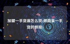 加盟一手货源怎么找(微商拿一手货的教程)