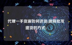 代理一手货源如何进货(微商批发提货的方式)