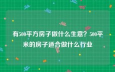 有500平方房子做什么生意？500平米的房子适合做什么行业