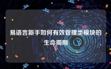 易语言新手如何有效管理类模块的生命周期