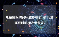 儿童睡眠时间标准参考表(9岁儿童睡眠时间标准参考表)