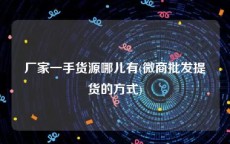 厂家一手货源哪儿有(微商批发提货的方式)