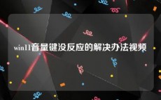 win11音量键没反应的解决办法视频