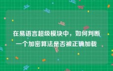 在易语言超级模块中，如何判断一个加密算法是否被正确加载