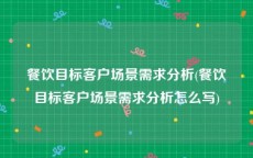 餐饮目标客户场景需求分析(餐饮目标客户场景需求分析怎么写)