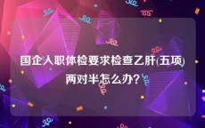 国企入职体检要求检查乙肝(五项)两对半怎么办？