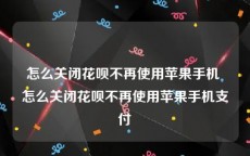 怎么关闭花呗不再使用苹果手机 怎么关闭花呗不再使用苹果手机支付