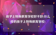 孩子上特殊教育学校好不好(什么样的孩子上特殊教育学校)