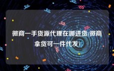 微商一手货源代理在哪进货(微商拿货可一件代发)