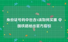 身份证号码中包含X该如何买票 中国铁路给出官方指引