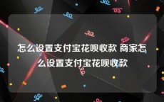 怎么设置支付宝花呗收款 商家怎么设置支付宝花呗收款