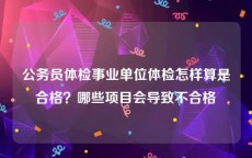 公务员体检事业单位体检怎样算是合格？哪些项目会导致不合格