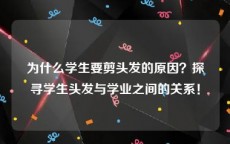 为什么学生要剪头发的原因？探寻学生头发与学业之间的关系！