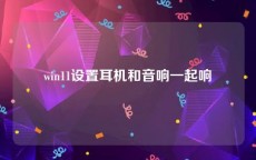 win11设置耳机和音响一起响