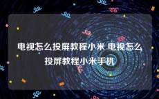 电视怎么投屏教程小米 电视怎么投屏教程小米手机