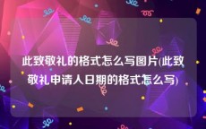 此致敬礼的格式怎么写图片(此致敬礼申请人日期的格式怎么写)