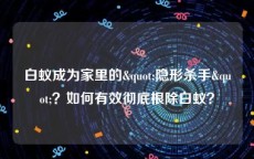 白蚁成为家里的"隐形杀手"？如何有效彻底根除白蚁？